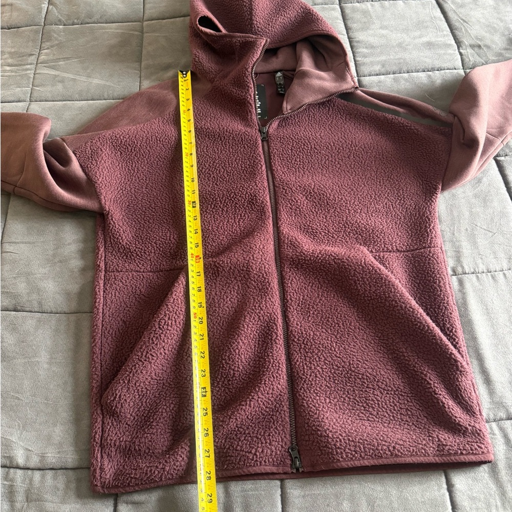 Adidas Performance Fleece Burgndy Zip Up Hoodie size Medium - Picture 7 of 9
